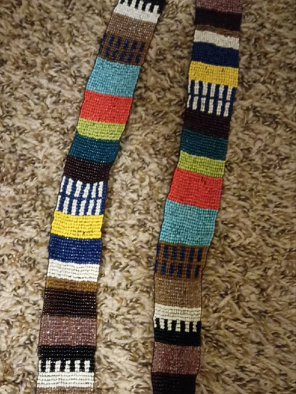 Handmade Delicate Beaded Multicolor African Belt (Rainbow Effect)